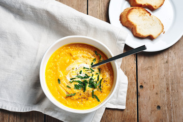 Pumpkin carrot cream soup.