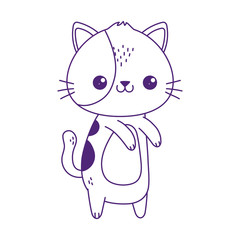 kawaii cute cat mascot cartoon isolated icon