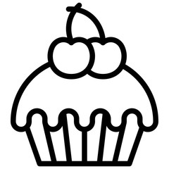 Cupcake or Muffin, Baked good vector icon