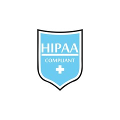 HIPAA Compliance Icon Graphic with Medical Symbol isolated on white background