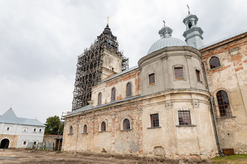 Fototapeta na wymiar Reconstruction of dominican monastery in Pidkamin village, landmarks of Lviv region