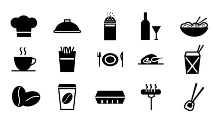 
Restaurant and cafe icons set on white background
.vector illustration

