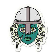 orc fighter character face sticker