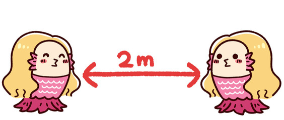 ソーシャルディスタンス　アマビエ　ピンク　２ｍ