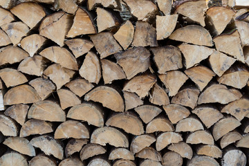 pile of proper stapled firewood