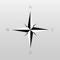 Compass rose - nautical chart. Travel equipment displaying orientation of world directions - north, east, south and west. Vector illustration