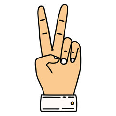 peace symbol two finger hand gesture illustration