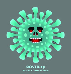 Dangerous Virus Symbol - Corona Virus With Skull Sign