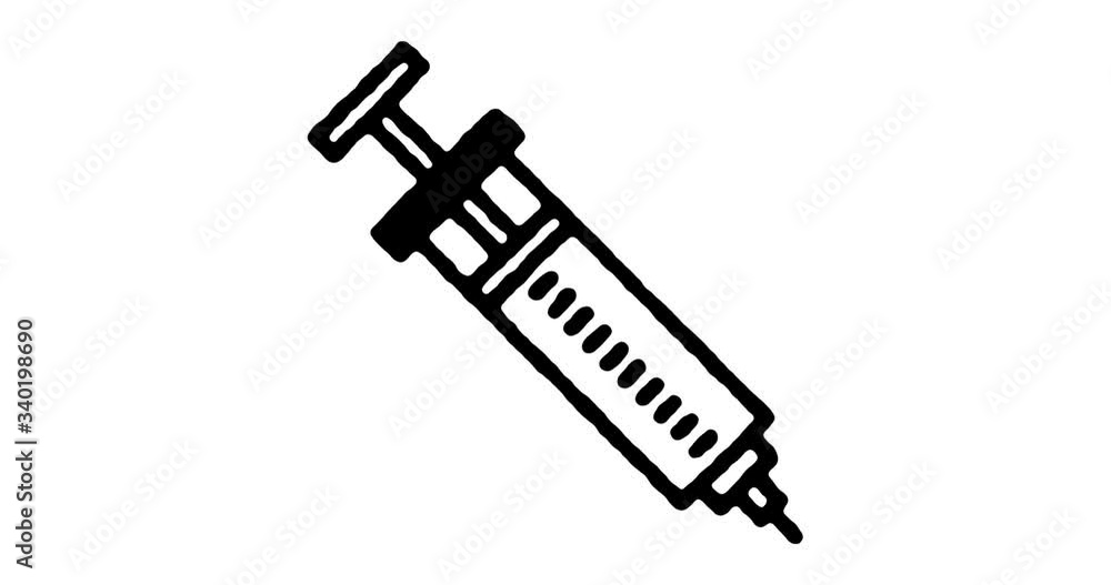 Poster hand drawn sketch icon animation for active vaccination to use as video design element. minimalistic