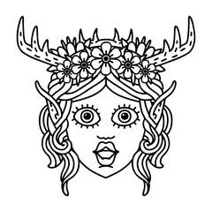 elf druid character face illustration