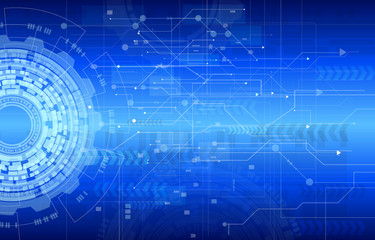 Technology structure circle connect system. concept information digital modern abstract blue background vector illustration
