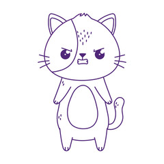 kawaii cute cat mascot cartoon isolated icon