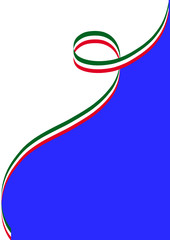 Manifesto con nastro Tricolore e sfondo azzurro