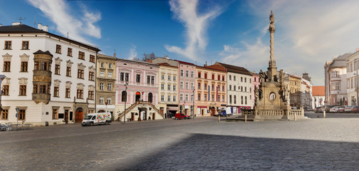 Fototapeta na wymiar Olomouc - baroque pearl in Czech Republic - Street scene on the Downer square