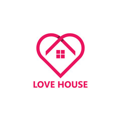 Love House Logo Template Design