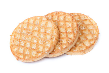 Heap of round cookies with sesame