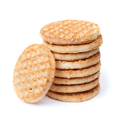 Heap of round cookies with sesame