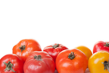 Spoiled tomato on white background