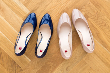 selection of bridal shoes for her
