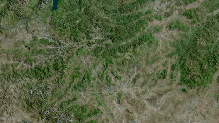 Bulgan, Mongolia - outlined. Satellite