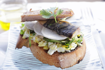 Tartine fraiche de poisson fumé