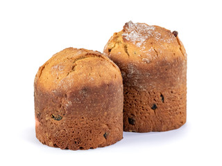 Homemade Easter cake, paska isolated on white background