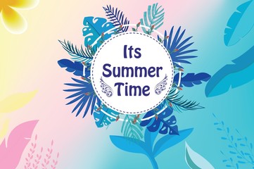 Summer time vector banner design background. Design template for banner, flyer, invitation, illustration