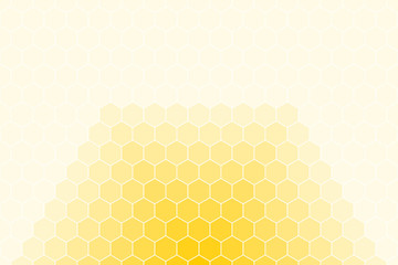 Honeycomb or honey Grid tiled for background or Hexagonal cell texture. in color yellow or gold with white border gradient.