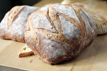 Assortiment de pain pose sur table en bois