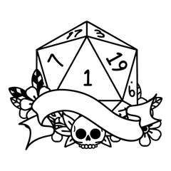 natural one d20 dice roll illustration