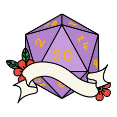 natural twenty D20 dice roll illustration