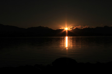 sunset, sky, sun, sunrise, nature, clouds,  landscape, evening, light, sea, cloud, blue beautiful,...