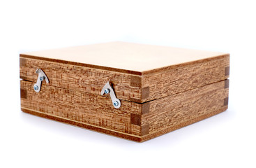 wooden box isolated on white