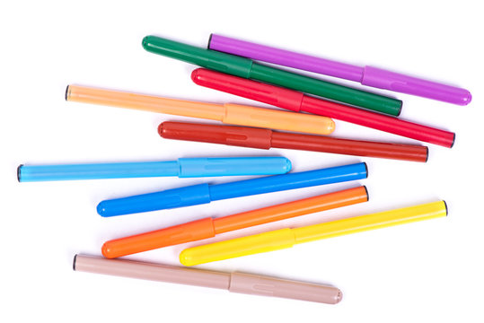 Bunch of colorful felt pen markers