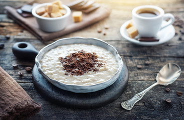 Oatmeal in a plate for breakfast