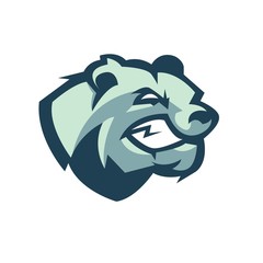 Bear mascot logo design with modern illustration concept style for badge, emblem and t shirt printing. Angry bear illustration for sport and e-sport team.