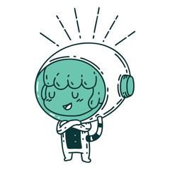 traditional tattoo style woman in astronaut suit © lineartestpilot