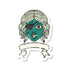 orc rogue character face with banner illustration