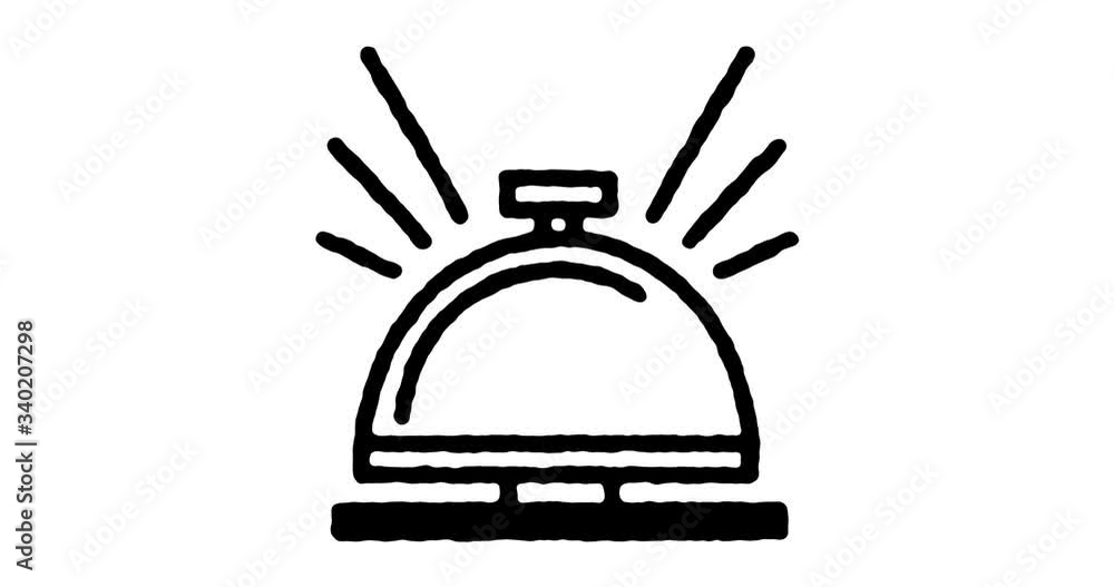 Poster hand drawn sketch icon animation for reception desk to use as video design element. minimalistic sym