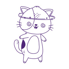 kawaii crazy cat cute cartoon isolated icon