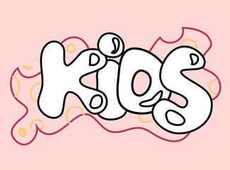 Kids. Lettering kids in the fabulous style of the text .Element for labels of children's clothing and stores and cards. Vector