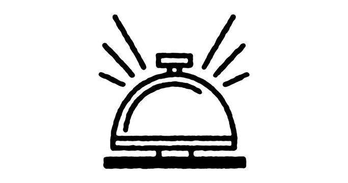 Hand drawn sketch icon animation for reception desk to use as video design element. Minimalistic symbol made for motion graphic, can be used as loop item, has alpha channel.