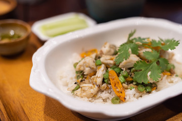 Fried rice with crab.