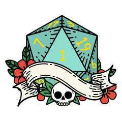 natural one d20 dice roll illustration