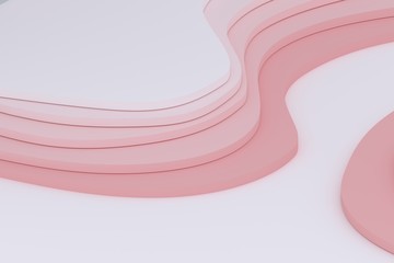 Abstract Architecture Background. White Circular Building. 3d Rendering