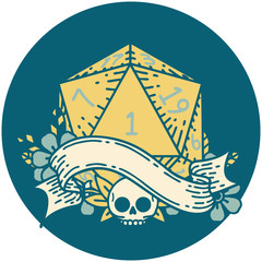 natural one d20 dice roll illustration