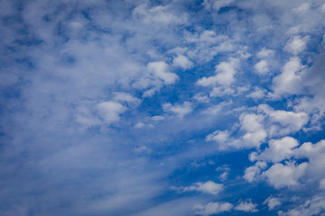 The vast blue sky and clouds sky. Luxury blue sky background with tiny clouds.