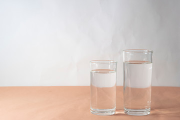 two glasses of water in healthy concept