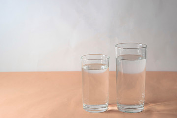 two glasses of water in healthy concept