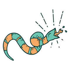 traditional tattoo style hissing snake